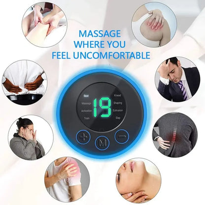 Portable Electric Intelligent Mini Neck Massager Patch for Back and Shoulder Massager With Pad and Remote